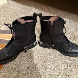 Black Leather Ankle Boots